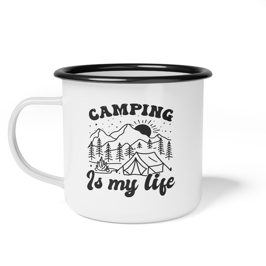 Camping Is My Life Enamel Camp