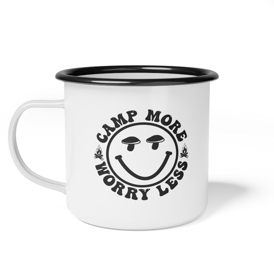 Camp More Worry Less Enamel Camp